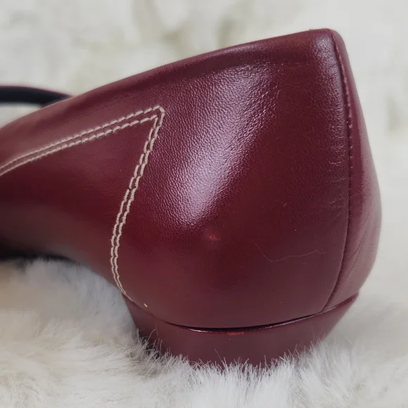 Crimson Kitten Heels w/ Button Strap